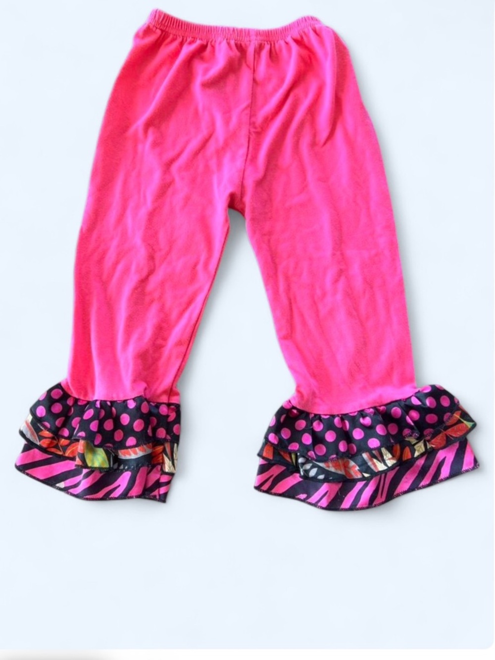 Pink Ruffle Hem Girls Pants